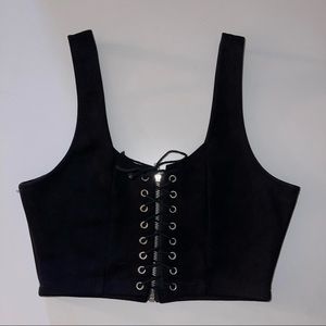 Black Laced Crop Top